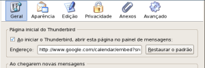 Mais uma telinha do Thunderbird Mais uma telinha do Thunderbird