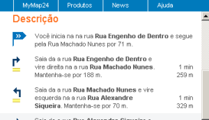 Rotas geradas pelo Map24 Rotas geradas pelo Map24