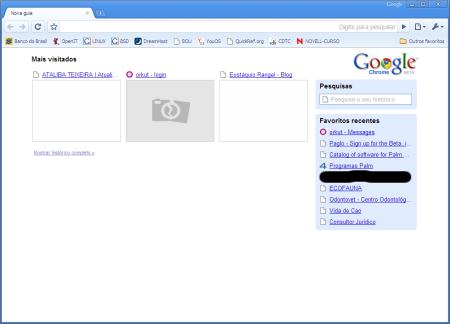 PAGINA INICIAL DO CHROME