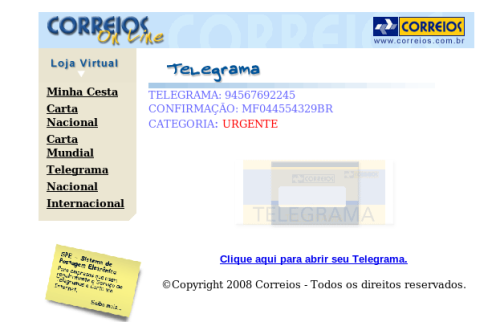 TELEGRAMA ON LINE