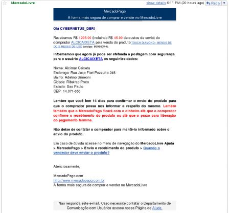 GOLPE MERCADO LIVRE