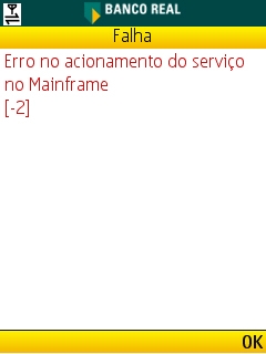 ERRO NO APLICATIVO DO BANCO REAL