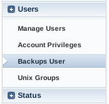 Menu de Users