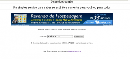 Pagina Inicial Disponivel ou nao