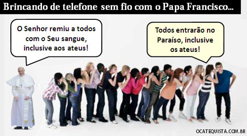 Telefone sem fio com o papa